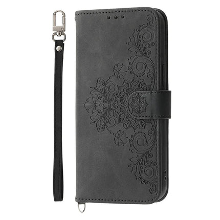 For Samsung Galaxy A26 5G Case Flower Pattern PU Leather Wallet Phone Cover with Strap