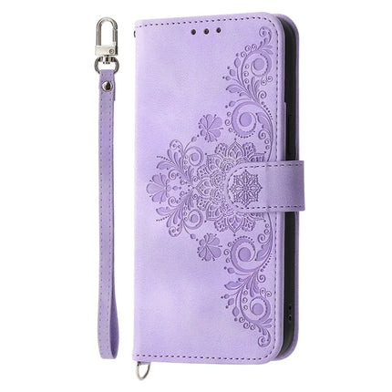 For Samsung Galaxy A26 5G Case Flower Pattern PU Leather Wallet Phone Cover with Strap