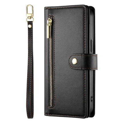 DF-011 For Samsung Galaxy A26 5G Case Zipper Pocket Wallet Leather Phone Cover with Straps