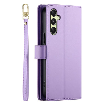 DF-011 For Samsung Galaxy A26 5G Case Zipper Pocket Wallet Leather Phone Cover with Straps
