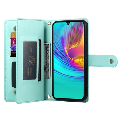 DF-011 For Samsung Galaxy A26 5G Case Zipper Pocket Wallet Leather Phone Cover with Straps