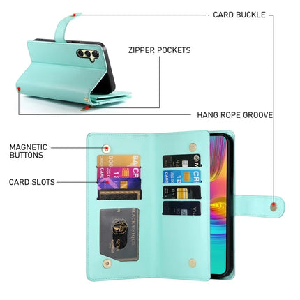 DF-011 For Samsung Galaxy A26 5G Case Zipper Pocket Wallet Leather Phone Cover with Straps
