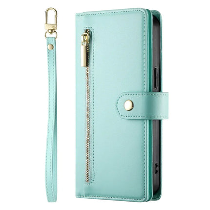 DF-011 For Samsung Galaxy A26 5G Case Zipper Pocket Wallet Leather Phone Cover with Straps