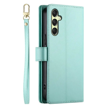 DF-011 For Samsung Galaxy A26 5G Case Zipper Pocket Wallet Leather Phone Cover with Straps