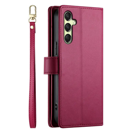 DF-011 For Samsung Galaxy A26 5G Case Zipper Pocket Wallet Leather Phone Cover with Straps
