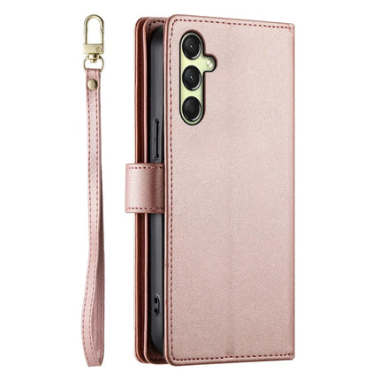 DF-011 For Samsung Galaxy A26 5G Case Zipper Pocket Wallet Leather Phone Cover with Straps