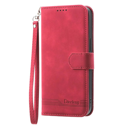 DIERFENG DF-03 For Samsung Galaxy A26 5G Leather Case Lines Imprint Wallet Phone Cover