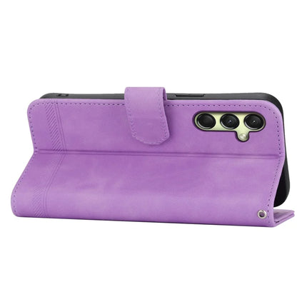 DIERFENG DF-03 For Samsung Galaxy A26 5G Leather Case Lines Imprint Wallet Phone Cover