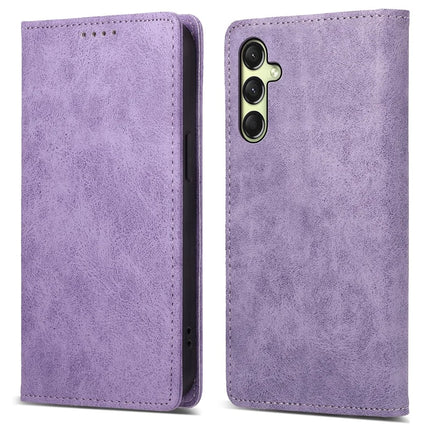 DF-05 For Samsung Galaxy A26 5G Wallet Case RFID Blocking PU Leather Phone Cover - Purple
