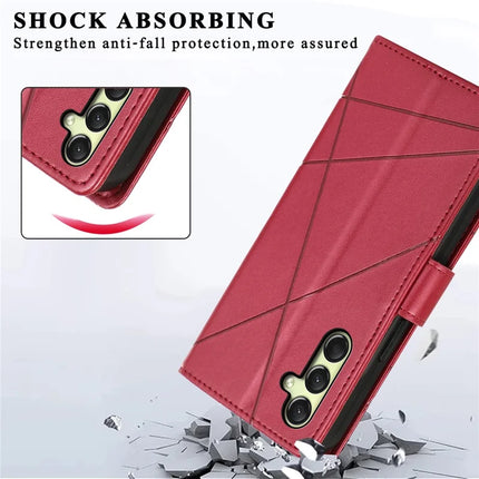 DF-06 For Samsung Galaxy A26 5G Phone Case Line Imprint Leather Wallet Cover