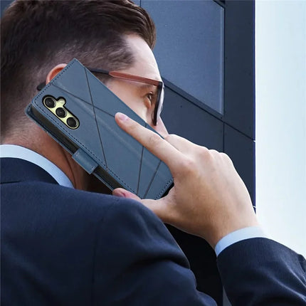 DF-06 For Samsung Galaxy A26 5G Phone Case Line Imprint Leather Wallet Cover