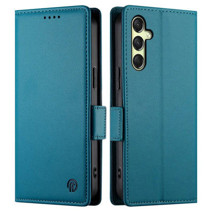 DF-010 For Samsung Galaxy A36 5G Stand Case PU Leather Wallet Phone Cover - Blue