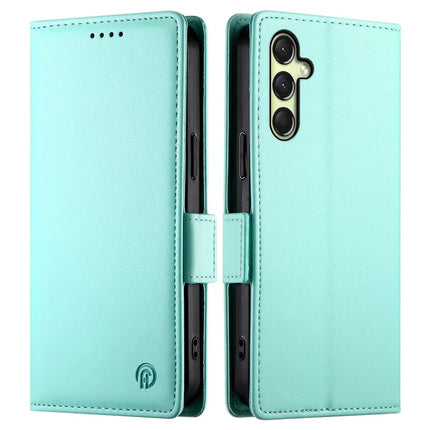 DF-010 For Samsung Galaxy A36 5G Stand Case PU Leather Wallet Phone Cover - Mint Green