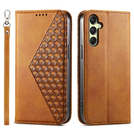 For Samsung Galaxy A36 5G Case Calf Texture PU Leather Phone Cover with Wallet - Yellow