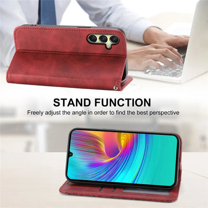 For Samsung Galaxy A36 5G Case Calf Texture PU Leather Phone Cover with Wallet