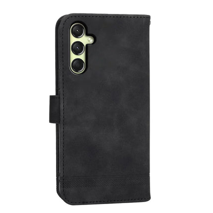 DIERFENG DF-03 For Samsung Galaxy A36 5G Leather Case Lines Imprint Wallet Phone Cover