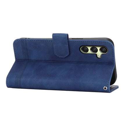 DIERFENG DF-03 For Samsung Galaxy A36 5G Leather Case Lines Imprint Wallet Phone Cover