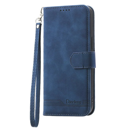 DIERFENG DF-03 For Samsung Galaxy A36 5G Leather Case Lines Imprint Wallet Phone Cover