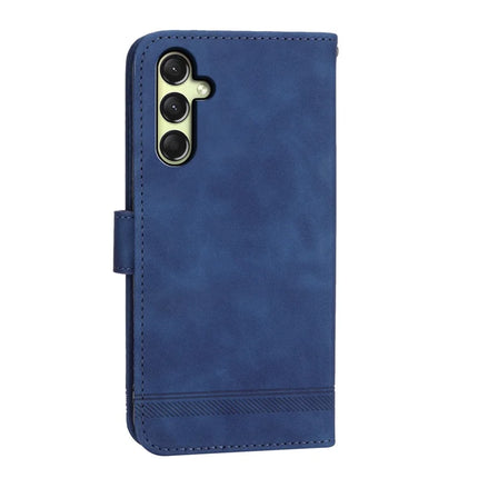 DIERFENG DF-03 For Samsung Galaxy A36 5G Leather Case Lines Imprint Wallet Phone Cover