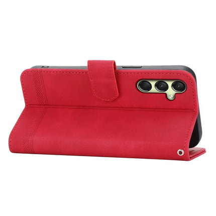 DIERFENG DF-03 For Samsung Galaxy A36 5G Leather Case Lines Imprint Wallet Phone Cover