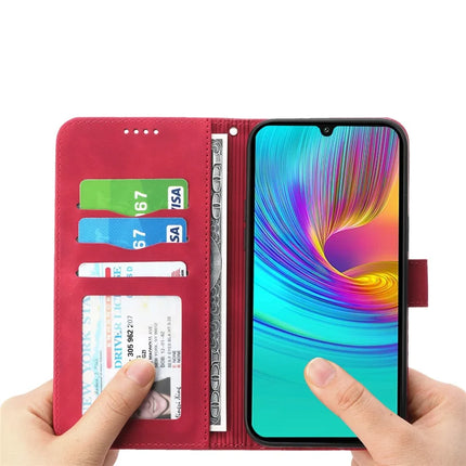 DIERFENG DF-03 For Samsung Galaxy A36 5G Leather Case Lines Imprint Wallet Phone Cover