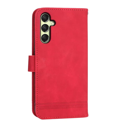 DIERFENG DF-03 For Samsung Galaxy A36 5G Leather Case Lines Imprint Wallet Phone Cover