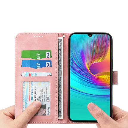DIERFENG DF-03 For Samsung Galaxy A36 5G Leather Case Lines Imprint Wallet Phone Cover