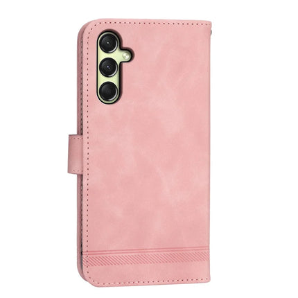 DIERFENG DF-03 For Samsung Galaxy A36 5G Leather Case Lines Imprint Wallet Phone Cover