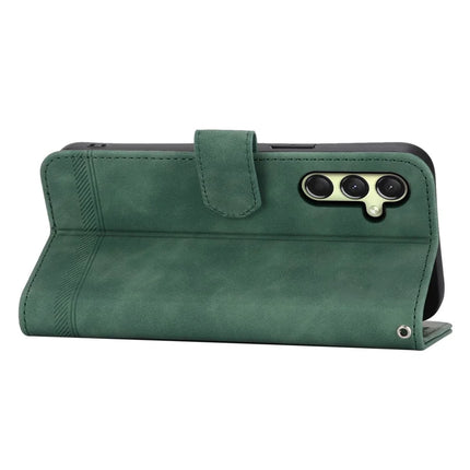 DIERFENG DF-03 For Samsung Galaxy A36 5G Leather Case Lines Imprint Wallet Phone Cover
