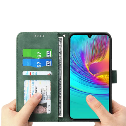 DIERFENG DF-03 For Samsung Galaxy A36 5G Leather Case Lines Imprint Wallet Phone Cover