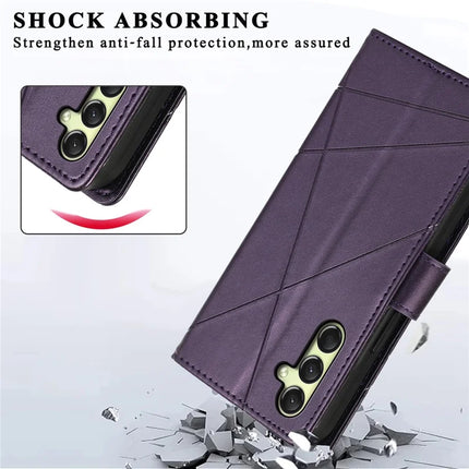 DF-06 For Samsung Galaxy A36 5G Phone Case Line Imprint Leather Wallet Cover