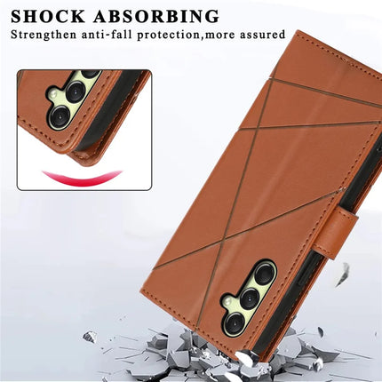 DF-06 For Samsung Galaxy A36 5G Phone Case Line Imprint Leather Wallet Cover