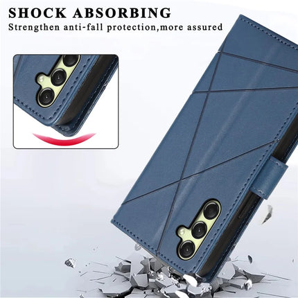 DF-06 For Samsung Galaxy A36 5G Phone Case Line Imprint Leather Wallet Cover