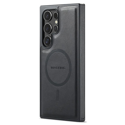 MAGKING K1 Series For Samsung Galaxy S23 Ultra Magnetic Case PC+TPU+PU Leather Phone Cover