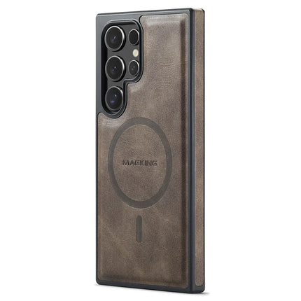 MAGKING K1 Series For Samsung Galaxy S23 Ultra Magnetic Case PC+TPU+PU Leather Phone Cover