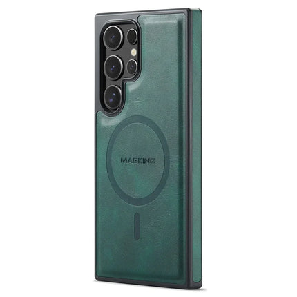 MAGKING K1 Series For Samsung Galaxy S23 Ultra Magnetic Case PC+TPU+PU Leather Phone Cover