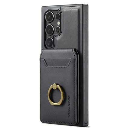 MAGKING K1 Series For Samsung Galaxy S23 Ultra Magnetic Case PC+TPU+PU Phone Cover with Card Holder