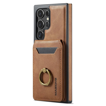 MAGKING K1 Series For Samsung Galaxy S23 Ultra Magnetic Case PC+TPU+PU Phone Cover with Card Holder