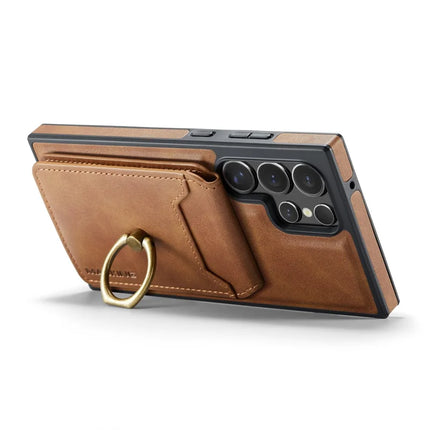 MAGKING K1 Series For Samsung Galaxy S23 Ultra Magnetic Case PC+TPU+PU Phone Cover with Card Holder