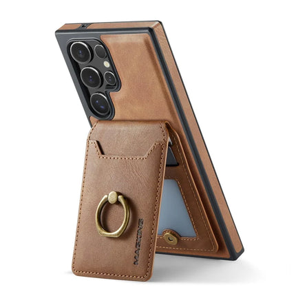 MAGKING K1 Series For Samsung Galaxy S23 Ultra Magnetic Case PC+TPU+PU Phone Cover with Card Holder
