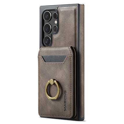 MAGKING K1 Series For Samsung Galaxy S23 Ultra Magnetic Case PC+TPU+PU Phone Cover with Card Holder
