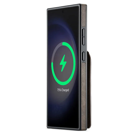 MAGKING K1 Series For Samsung Galaxy S23 Ultra Magnetic Case PC+TPU+PU Phone Cover with Card Holder