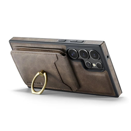MAGKING K1 Series For Samsung Galaxy S23 Ultra Magnetic Case PC+TPU+PU Phone Cover with Card Holder