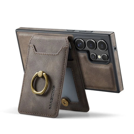 MAGKING K1 Series For Samsung Galaxy S23 Ultra Magnetic Case PC+TPU+PU Phone Cover with Card Holder