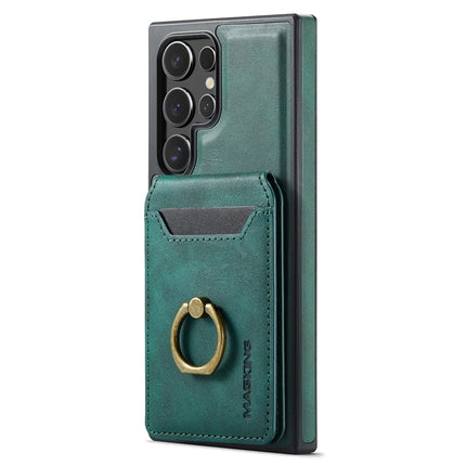 MAGKING K1 Series For Samsung Galaxy S23 Ultra Magnetic Case PC+TPU+PU Phone Cover with Card Holder