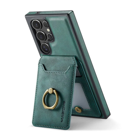 MAGKING K1 Series For Samsung Galaxy S23 Ultra Magnetic Case PC+TPU+PU Phone Cover with Card Holder