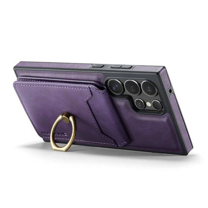 MAGKING K1 Series For Samsung Galaxy S23 Ultra Magnetic Case PC+TPU+PU Phone Cover with Card Holder