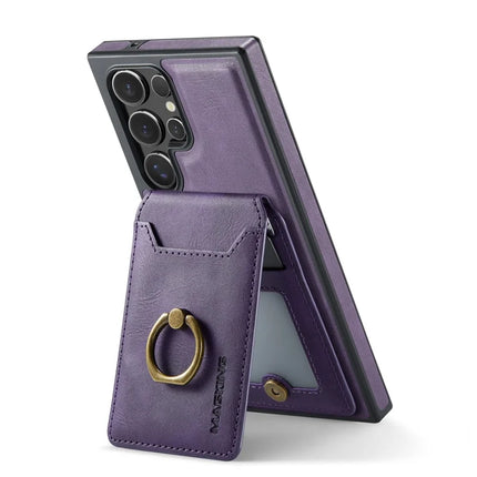 MAGKING K1 Series For Samsung Galaxy S23 Ultra Magnetic Case PC+TPU+PU Phone Cover with Card Holder