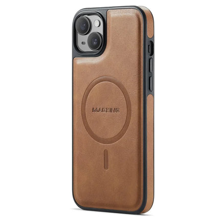 MAGKING K1 Series For iPhone 13 Magnetic Case PC+TPU+PU Leather Phone Cover