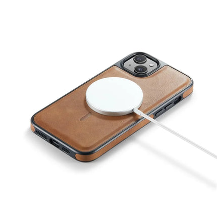 MAGKING K1 Series For iPhone 13 Magnetic Case PC+TPU+PU Leather Phone Cover